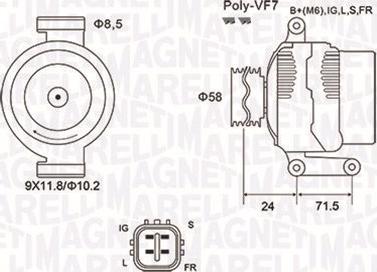 Magneti Marelli 063732036010 - Генератор unicars.by