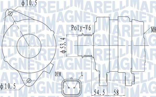 Magneti Marelli 063732142010 - Генератор unicars.by