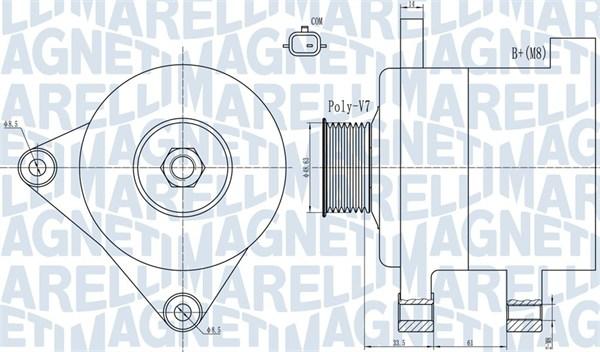 Magneti Marelli 063732101010 - Генератор unicars.by