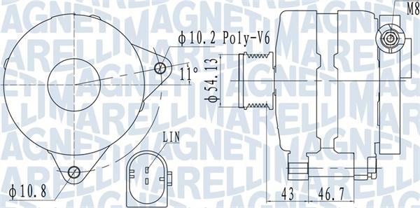 Magneti Marelli 063732113010 - Генератор unicars.by