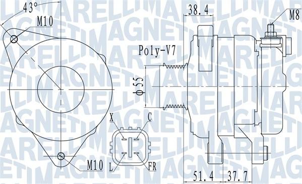 Magneti Marelli 063732121010 - Генератор unicars.by