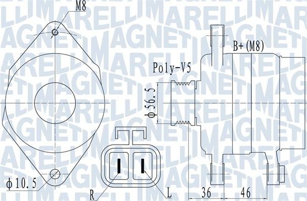 Magneti Marelli 063732128010 - Генератор unicars.by