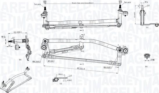 Magneti Marelli 085570753010 - Система тяг и рычагов привода стеклоочистителя unicars.by