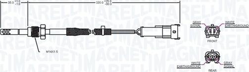 Magneti Marelli 172000043010 - Датчик, температура выхлопных газов unicars.by