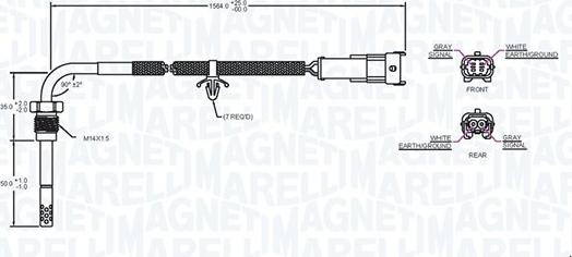 Magneti Marelli 172000031010 - Датчик, температура выхлопных газов unicars.by