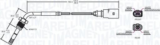 Magneti Marelli 172000111010 - Датчик, температура выхлопных газов unicars.by