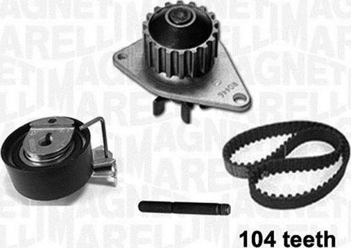 Magneti Marelli 341405310002 - Водяной насос + комплект зубчатого ремня ГРМ unicars.by