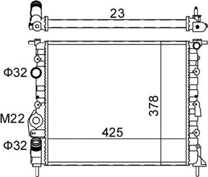 Magneti Marelli 359000300050 - Радиатор, охлаждение двигателя unicars.by