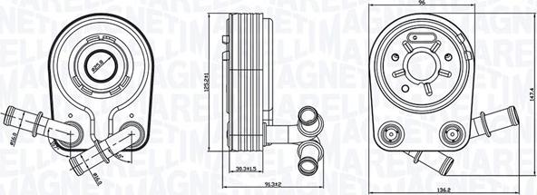 Magneti Marelli 350300000100 - Масляный радиатор, двигательное масло unicars.by