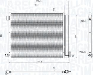 Magneti Marelli 350203101400 - Конденсатор кондиционера unicars.by