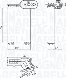 Magneti Marelli 350218494000 - Теплообменник, отопление салона unicars.by