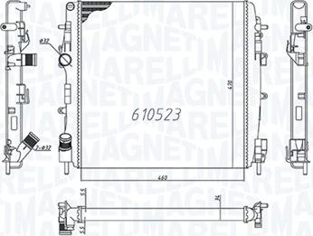 Magneti Marelli 350213995000 - Радиатор, охлаждение двигателя unicars.by