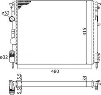 Magneti Marelli 350213991003 - Радиатор, охлаждение двигателя unicars.by