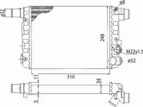 Magneti Marelli 350213500003 - Радиатор, охлаждение двигателя unicars.by