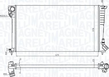 Magneti Marelli 350213199700 - Радиатор, охлаждение двигателя unicars.by