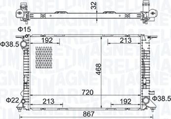 Magneti Marelli 350213195800 - Радиатор, охлаждение двигателя unicars.by