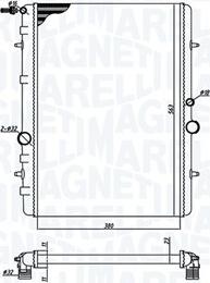 Magneti Marelli 350213191800 - Радиатор, охлаждение двигателя unicars.by