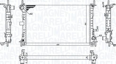 Magneti Marelli 350213198100 - Радиатор, охлаждение двигателя unicars.by