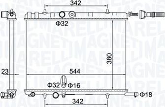 Magneti Marelli 350213193400 - Радиатор, охлаждение двигателя unicars.by