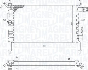 Magneti Marelli 350213193800 - Радиатор, охлаждение двигателя unicars.by