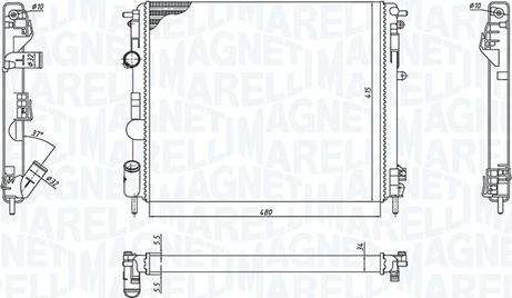 Magneti Marelli 350213192600 - Радиатор, охлаждение двигателя unicars.by