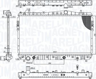 Magneti Marelli 350213197500 - Радиатор, охлаждение двигателя unicars.by