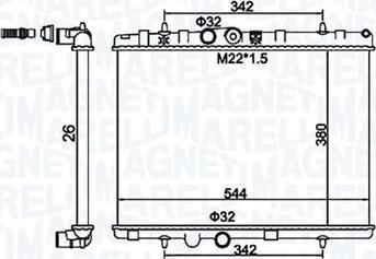 Magneti Marelli 350213156100 - Радиатор, охлаждение двигателя unicars.by