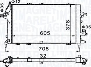 Magneti Marelli 350213153400 - Радиатор, охлаждение двигателя unicars.by