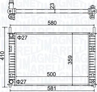 Magneti Marelli 350213152700 - Радиатор, охлаждение двигателя unicars.by