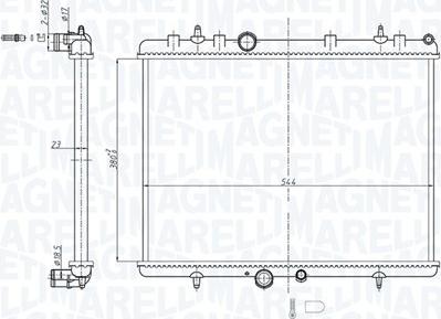 Magneti Marelli 350213164700 - Радиатор, охлаждение двигателя unicars.by