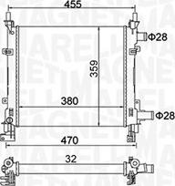 Magneti Marelli 350213161900 - Радиатор, охлаждение двигателя unicars.by