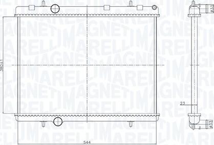 Magneti Marelli 350213167800 - Радиатор, охлаждение двигателя unicars.by