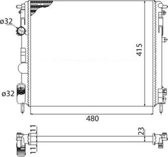 Magneti Marelli 350213103503 - Радиатор, охлаждение двигателя unicars.by