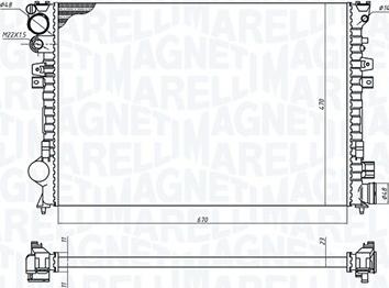 Magneti Marelli 350213102700 - Радиатор, охлаждение двигателя unicars.by