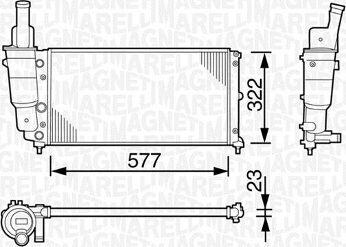 Magneti Marelli 350213114003 - Радиатор, охлаждение двигателя unicars.by