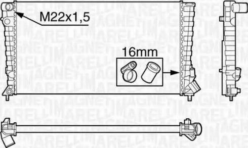 Magneti Marelli 350213118500 - Радиатор, охлаждение двигателя unicars.by