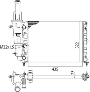 Magneti Marelli 350213113003 - Радиатор, охлаждение двигателя unicars.by