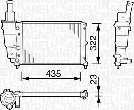 Magneti Marelli 350213113003 - Радиатор, охлаждение двигателя unicars.by