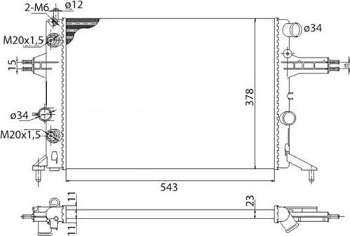 Magneti Marelli 350213112003 - Радиатор, охлаждение двигателя unicars.by