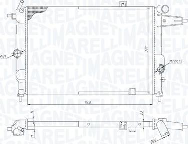 Magneti Marelli 350213189800 - Радиатор, охлаждение двигателя unicars.by