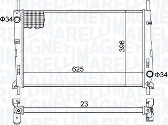 Magneti Marelli 350213189300 - Радиатор, охлаждение двигателя unicars.by