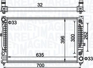 Magneti Marelli 350213185500 - Радиатор, охлаждение двигателя unicars.by