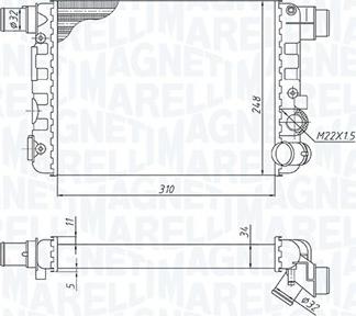 Magneti Marelli 350213188900 - Радиатор, охлаждение двигателя unicars.by