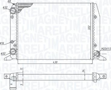 Magneti Marelli 350213188800 - Радиатор, охлаждение двигателя unicars.by