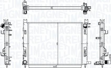 Magneti Marelli 350213182100 - Радиатор, охлаждение двигателя unicars.by