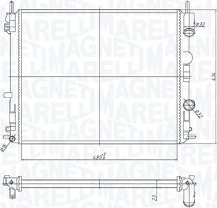 Magneti Marelli 350213182200 - Радиатор, охлаждение двигателя unicars.by