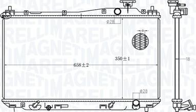 Magneti Marelli 350213182700 - Радиатор, охлаждение двигателя unicars.by