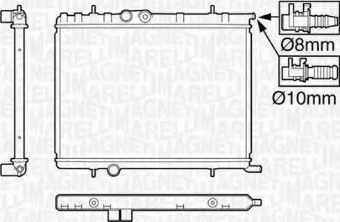 Magneti Marelli 350213120009 - Радиатор, охлаждение двигателя unicars.by