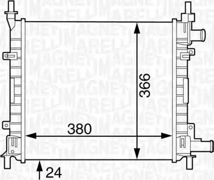 Magneti Marelli 350213121800 - Радиатор, охлаждение двигателя unicars.by