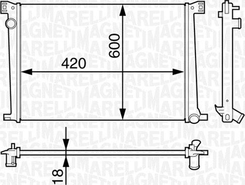 Magneti Marelli 350213128100 - Радиатор, охлаждение двигателя unicars.by